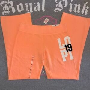 NWT Victoria’s Secret PINK 2011 Cotton Vintage Flare Sweatpants LOVE PINK 1986